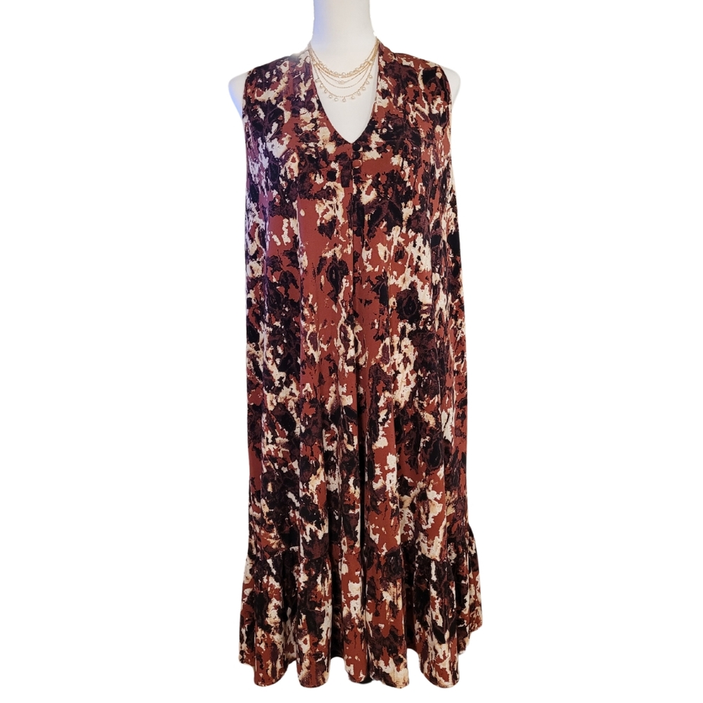 TAYLOR Novalee Flounce Hem Matte Jersey Dress